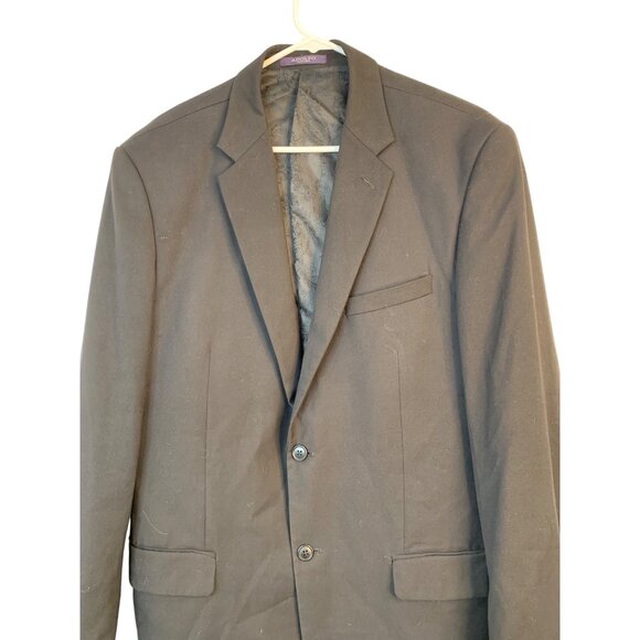 Mens Jet Black Two-Button Blazer Jacket Size 42L Long 8906 - Picture 11 of 11